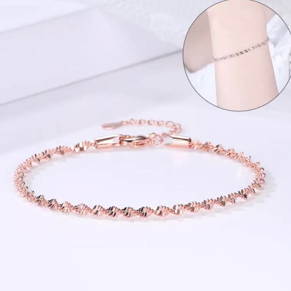 Elegant & Pretty Rose Gold Twisted Bracelet Accessory Jewelry